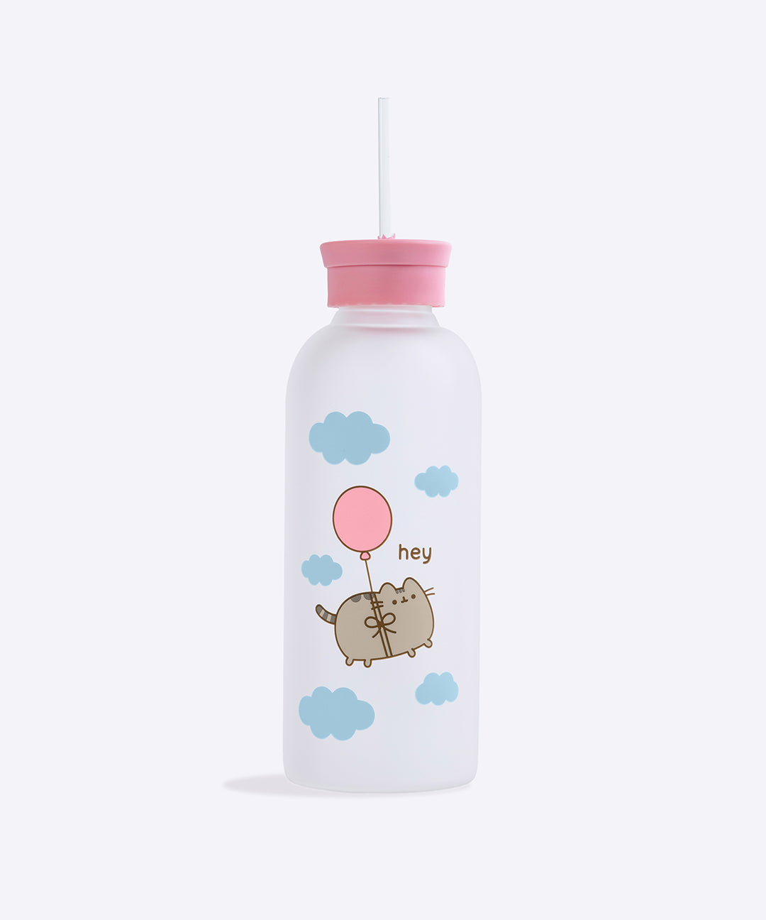Pusheen Balloons Glass Water Bottle